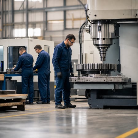 Manufacturing Shop Floor Machine with Workers-1