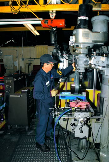 H&R Mfg. engineer checking product quality