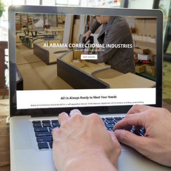 Laptop with website on the screen