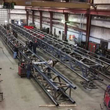 Large metal structure lying on the ground