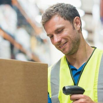 Man scanning a package