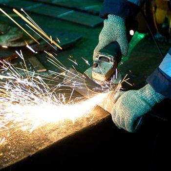 Metal grinding with sparks flying