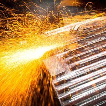 Metal grinding with sparks flying