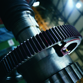 Close up of metal machine part