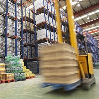 Forklift driving wood quickly