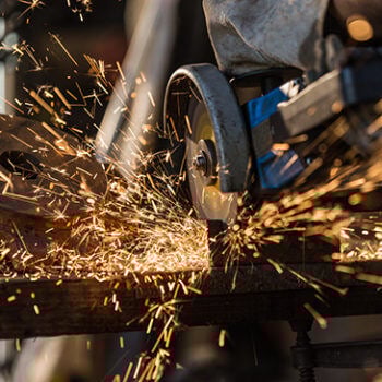 Metal grinding with sparks flying