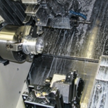 Machine with fluid running down it