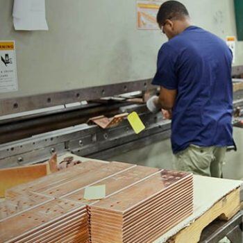 Man working on manufacturing line