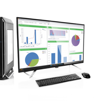 Dashboards on computer monitor