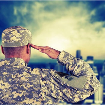Soldier saluting