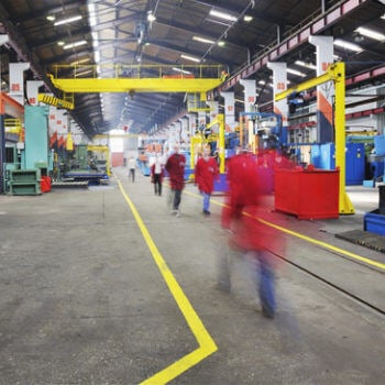 Busy manufacturing shop
