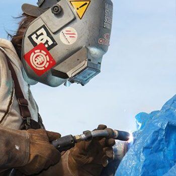 Person welding