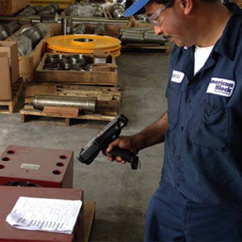 Person scanning barcodes