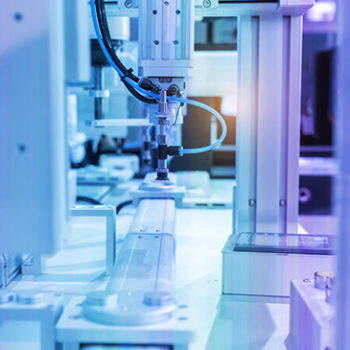 Robot machine working on part