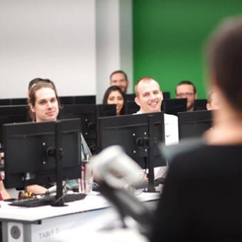 Adults in a classroom