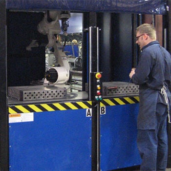 Man working at large machine