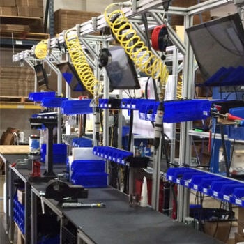 Row of manufacturing shop locations