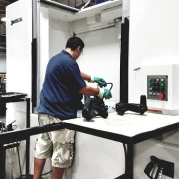 Person working on manufactured items