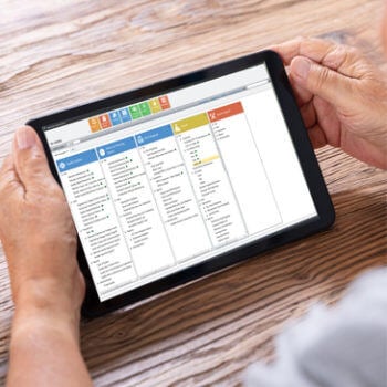 iPad with ERP software on it