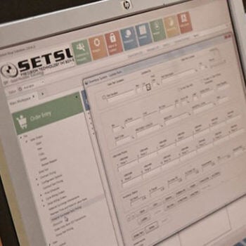 Computer monitor with ERP software on the screen