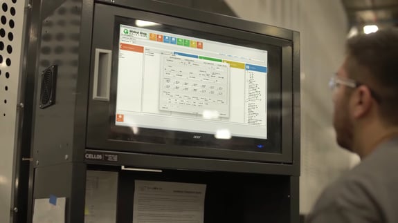 Inventory screen on shop floor 