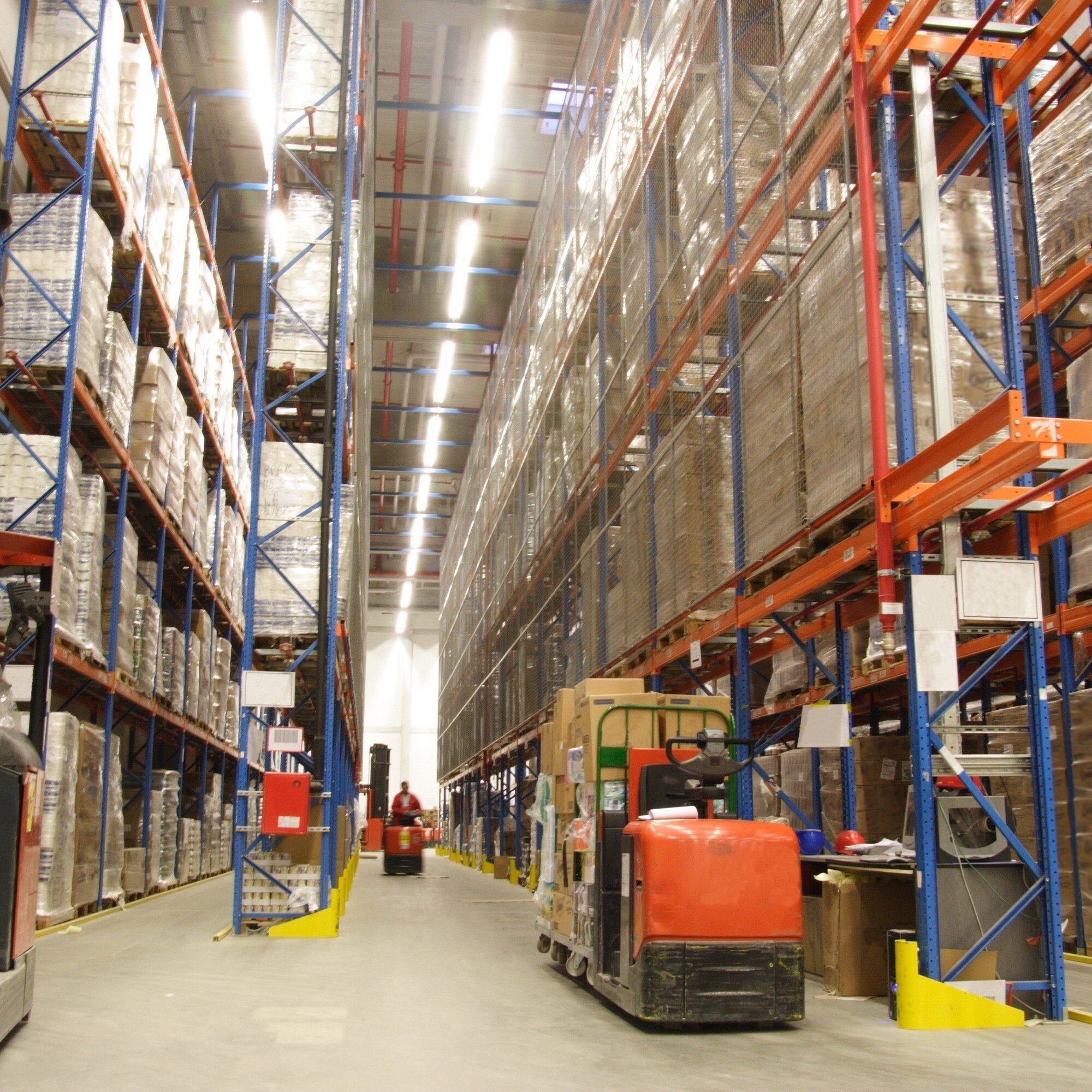 Inventory stacked up on a manufacturing shop floor