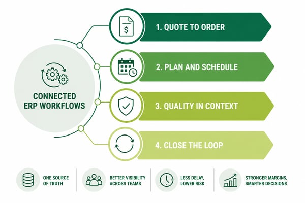 Connected ERP Workflow Infographic