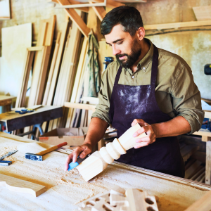 Woodworker in shop