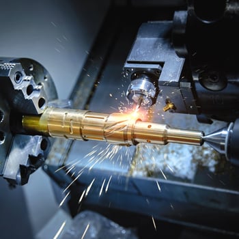 machine cutting metal and throwing sparks