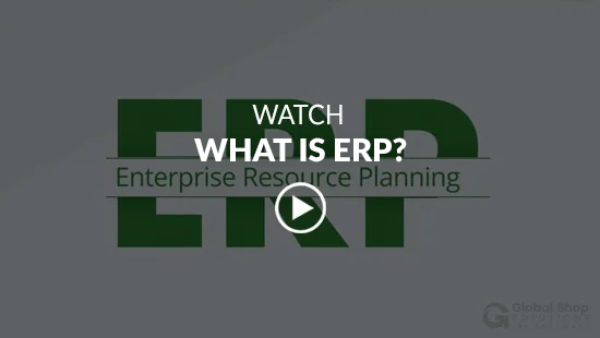 Video screenshot with text of What is ERP along with video play button on top