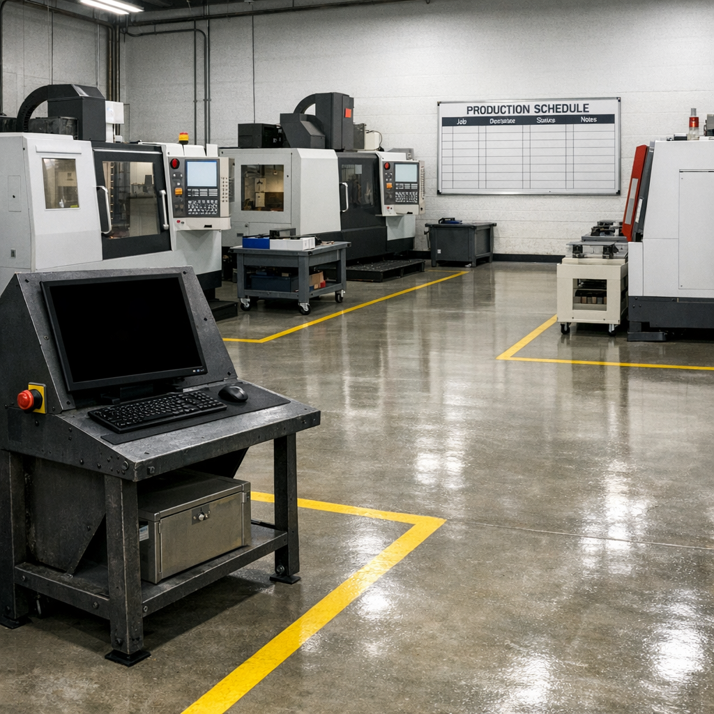 a clean manufacturing shop floor