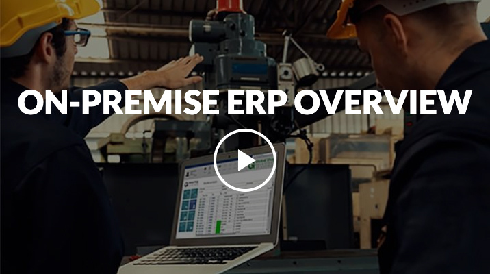 Video screenshot with the text of On-Premise ERP Overview and a video play button on top