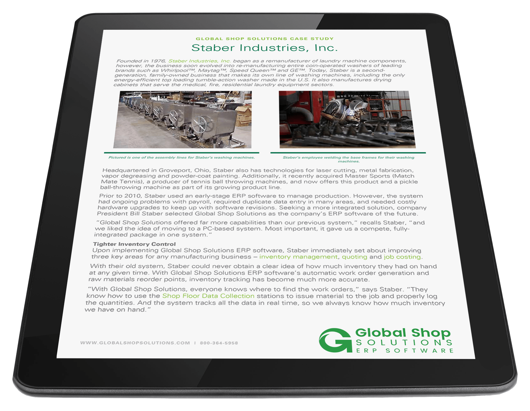 Testimonial Staber Industries Inc