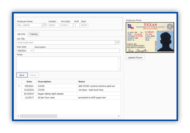 STORE EMPLOYEE DATA
