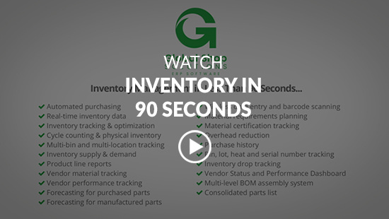 Inventory checklist with a video play button on top