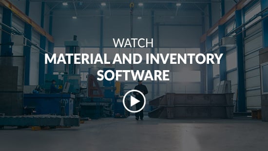 Manufacturing shop floor with a video play button on top