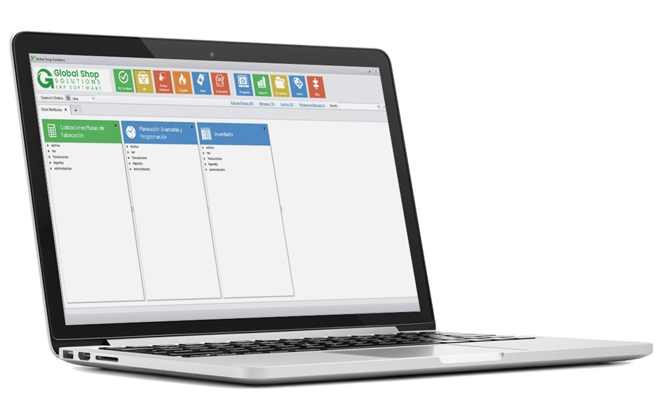 Laptop showing ERP screen