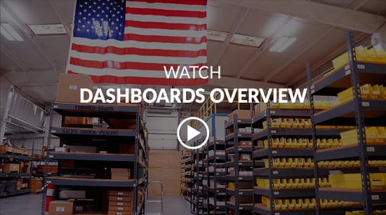 Manufacturing shop floor with a video play button on top