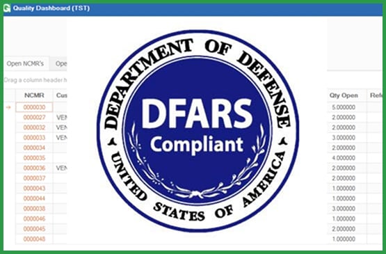 DFARS logo on Quality Dashboard