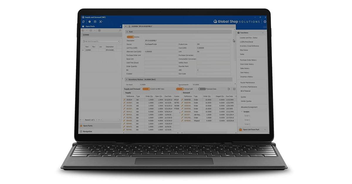 Inventory Software for Manufacturing | Global Shop Solutions