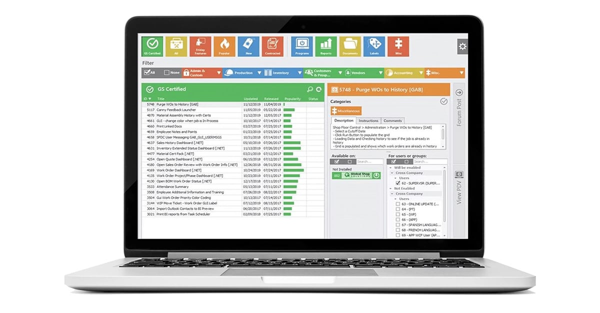 New ARC Projects and Tools | Global Shop Solutions